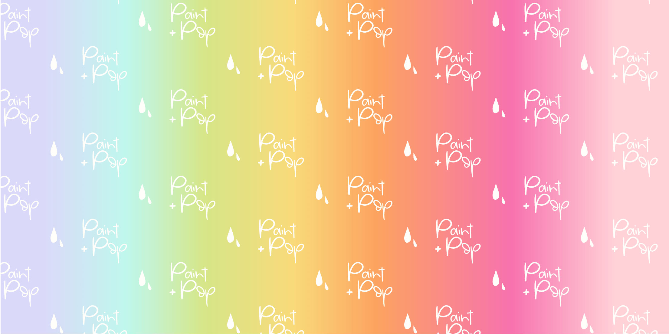 Rainbow gradient Paint + Pop stacked + logo Melbourne's favourite Face Paint + Pop Up Photobooth