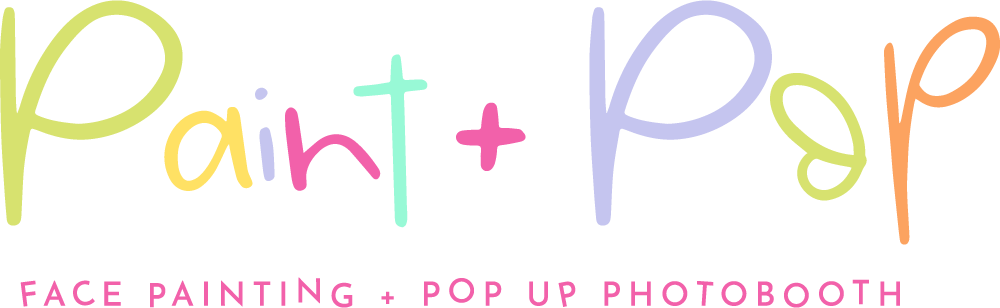 paint + pop main logo full colour face paint and photobooth melbourne