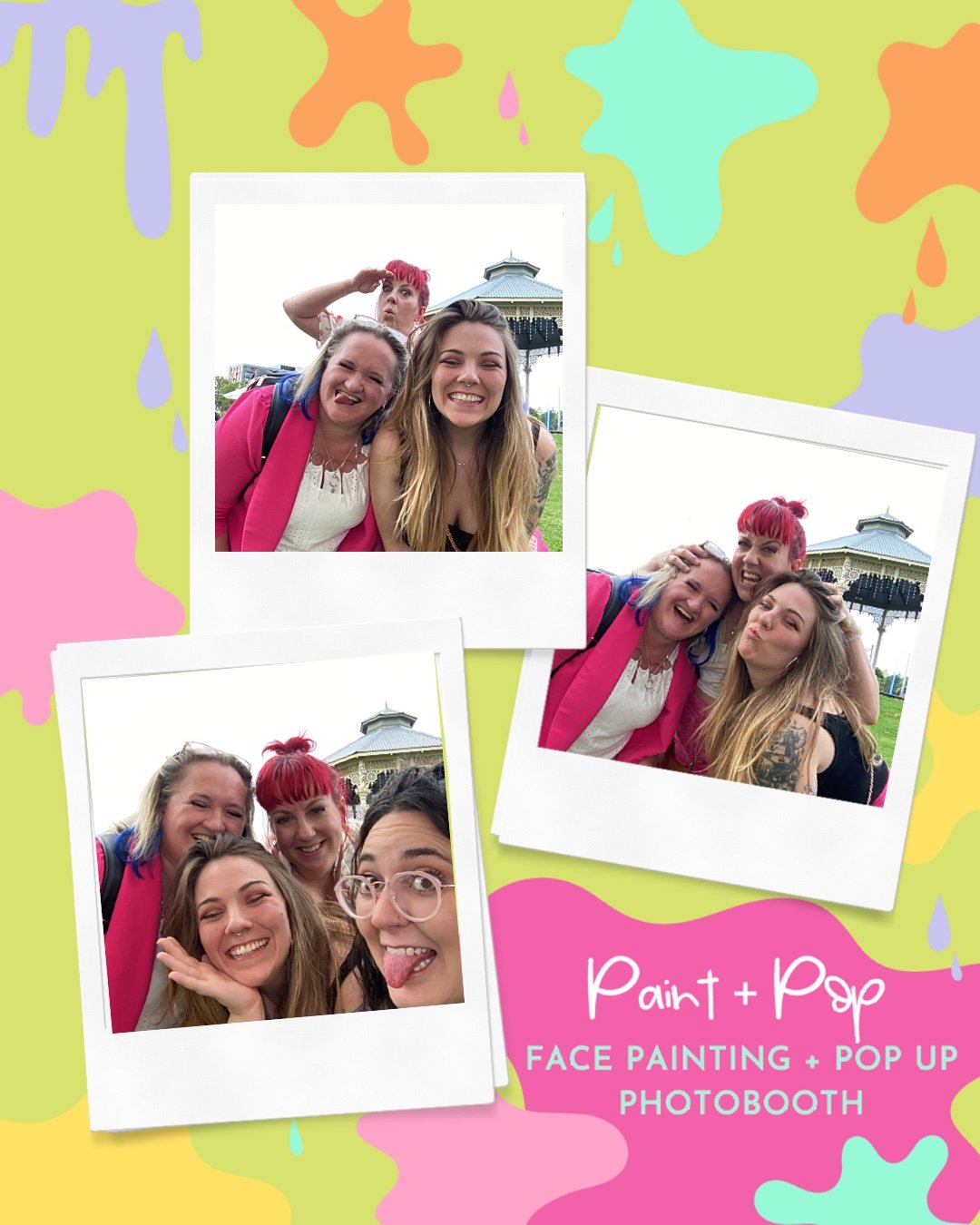 Vintage Photo Booth Rental Footscray Market Paint and Pop Ladies having fun in photobooth
