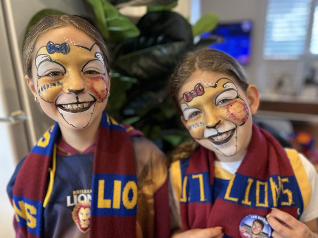 game day face paint footy grand final