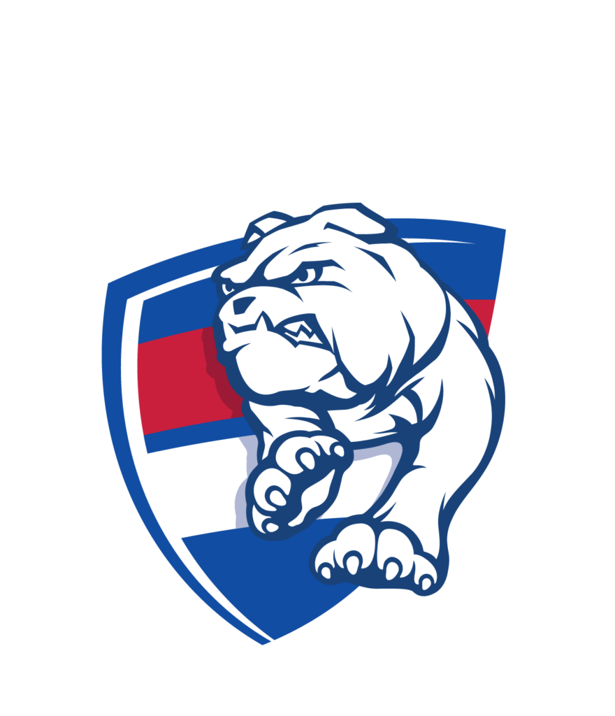 Paint + Pop face painting for the  western bulldogs afl and aflw